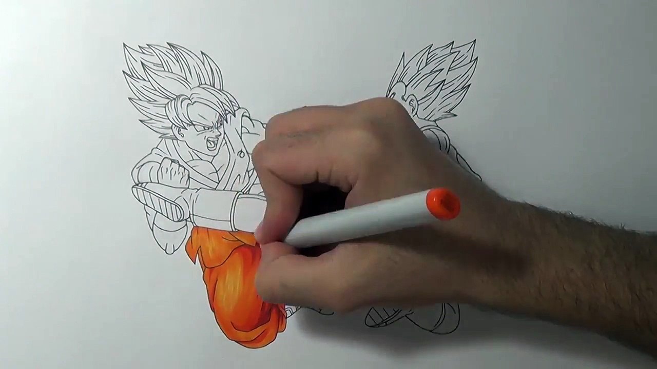 Drawing Goku VS Vegeta - Super Saiyan Blue