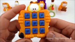 new GARFIELD BURGER KING SET OF 6 BK KING JR KIDS MEAL TOYS COLLECTION VIDEO REVIEW