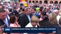 i24NEWS DESK |  German elections: Merkel seeks 4th victory | Sunday, September 24th 2017