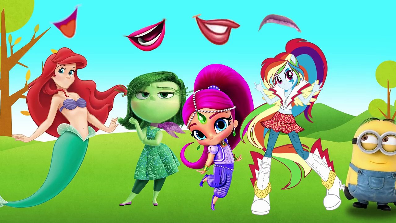 Wrong Mouths Little Mermaid, Inside Out, Shimmer, Equestria Girls Finger Family Songs