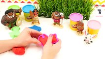 Disney Moana Learn Colors & Shapes with Play-Doh. Princess Moana, Maui, Pua & Friends Make Animals!