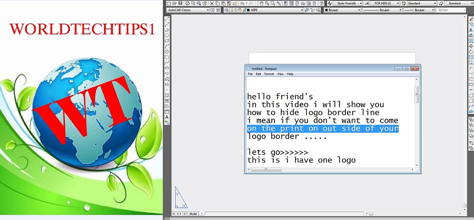 AutoCAD 2018 Tutorial-How to hide your logo border line in the cad.