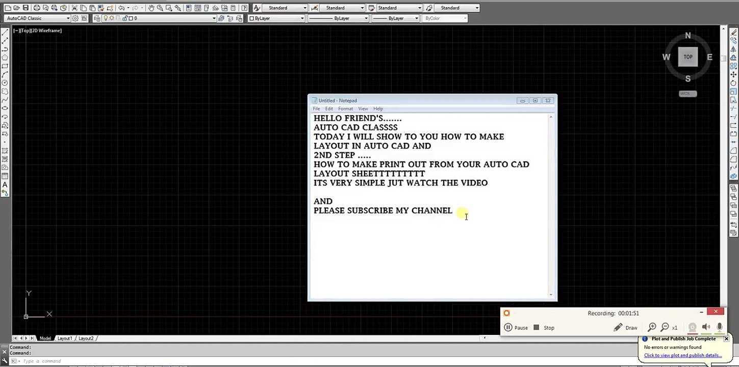 AutoCAD Plot Tutorial How to make layout and print in autocad 2017
