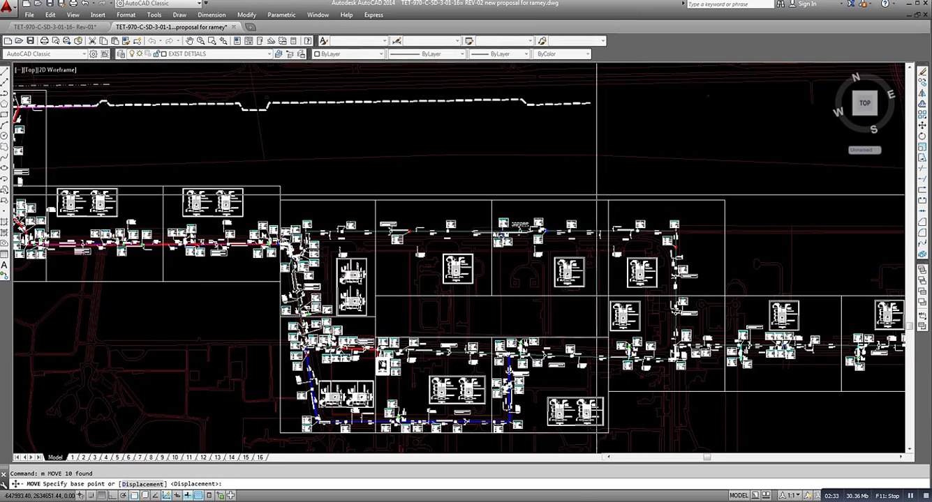 AutoCAD tutorial-How to shift irrigation pipeline from asphalt to green area in autocad layout-2017