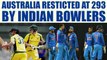 India vs Australia 3rd ODI : Finch and Smith help visitors put 293 on board | Oneindia News