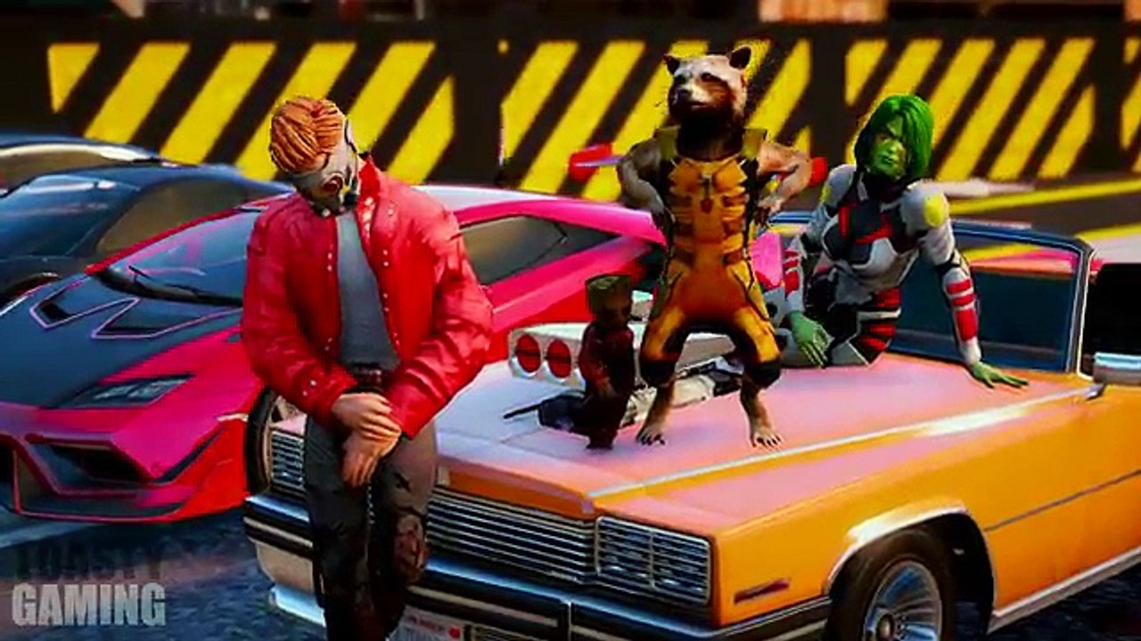 CRAZY OBSTACLE CARS RACE! (Funny Superhero Contest Video w/ Baby Groot Spiderman Rocket Raccoon)