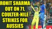 India vs Australia 3rd ODI : Rohit Sharma dismissed for 71 runs, Coulter-Nile strikes |Oneindia News