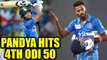 India vs Australia 3rd ODI : Hardik Pandya hits his 4th ODI 50 in 45 balls | Oneindia News