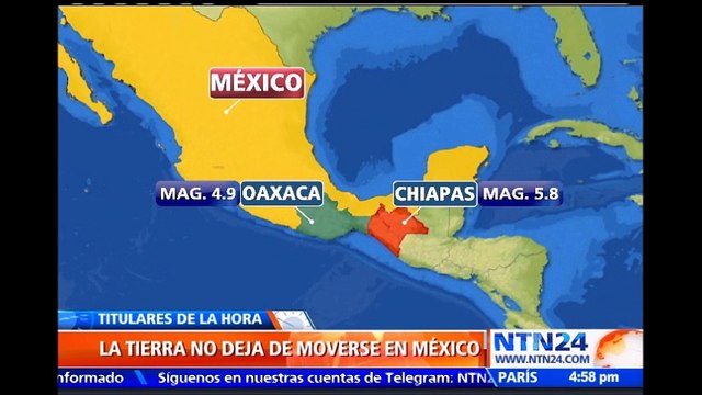 Nuevos sismos de magnitud 5.8 y 4.9 sacudieron los estados de Chiapas y Oaxaca en México