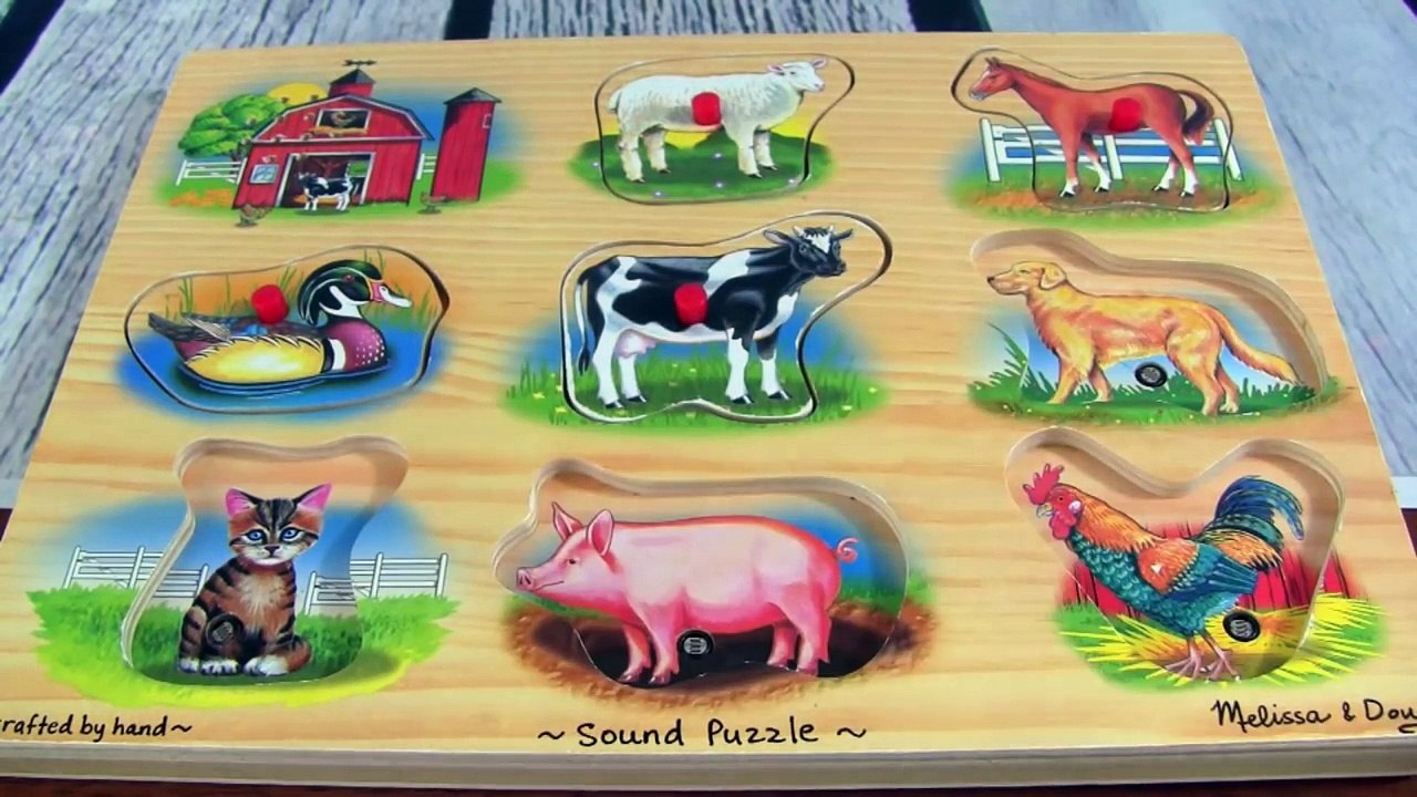 Learn Farm Animals and Their Sounds In English Melissa & Doug Sound Puzzle  Babies, Toddlers, Kid - Vídeo Dailymotion