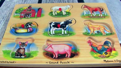 Learn Farm Animals and Their Sounds In English Melissa & Doug Sound Puzzle  Babies, Toddlers, Kid - Vídeo Dailymotion