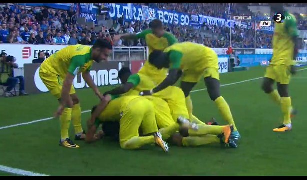 Leo Dubois Goal HD - Strasbourg 1-2 Nantes - 24.09.2017
