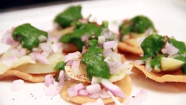 Sev Puri Indian Canape Vegetarian Fast Food Recipe by Ruchi Bharani [HD]