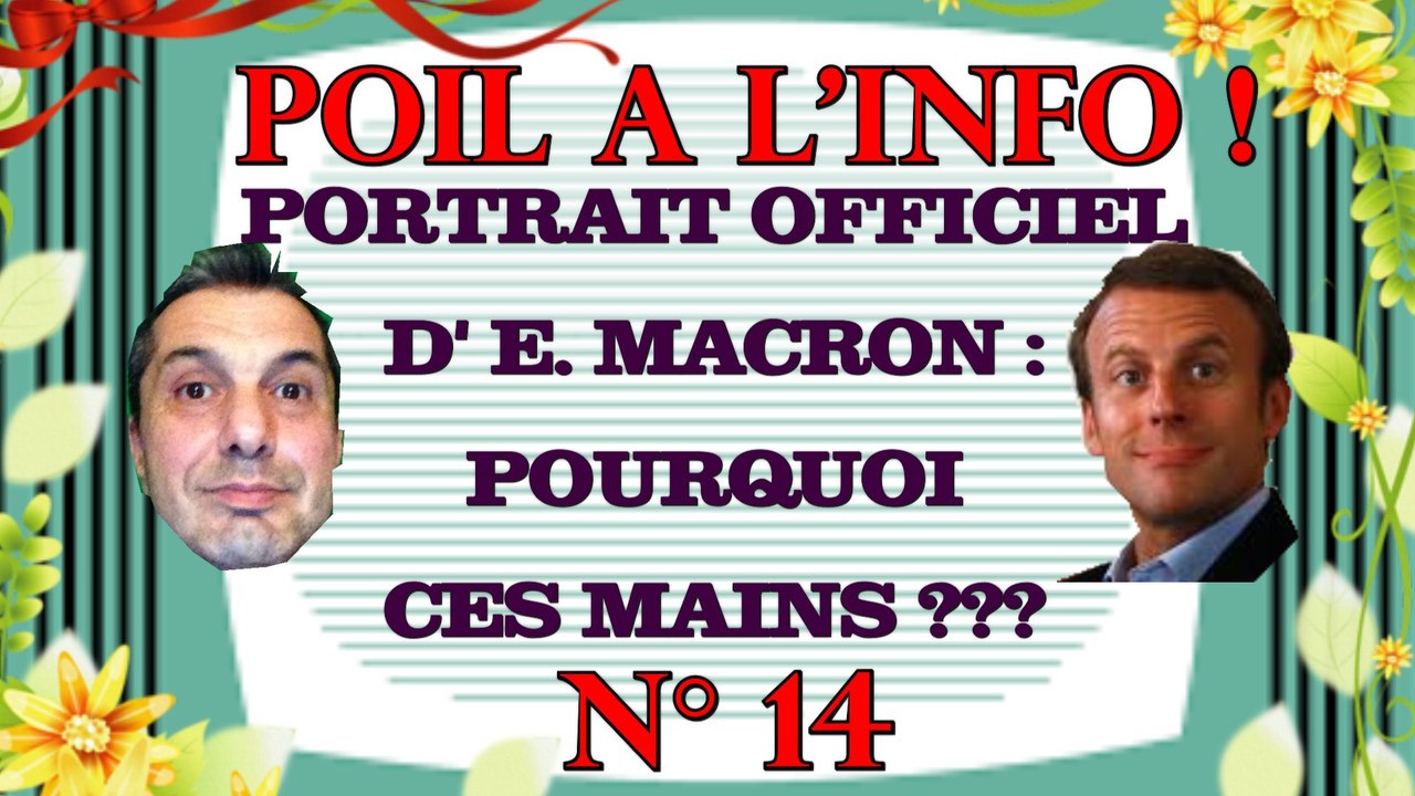 PORTRAIT  OFFICIEL D' E.MACRON : POURQUOI CES MAINS ??? - Poil à l'info, N°14 (Politique)