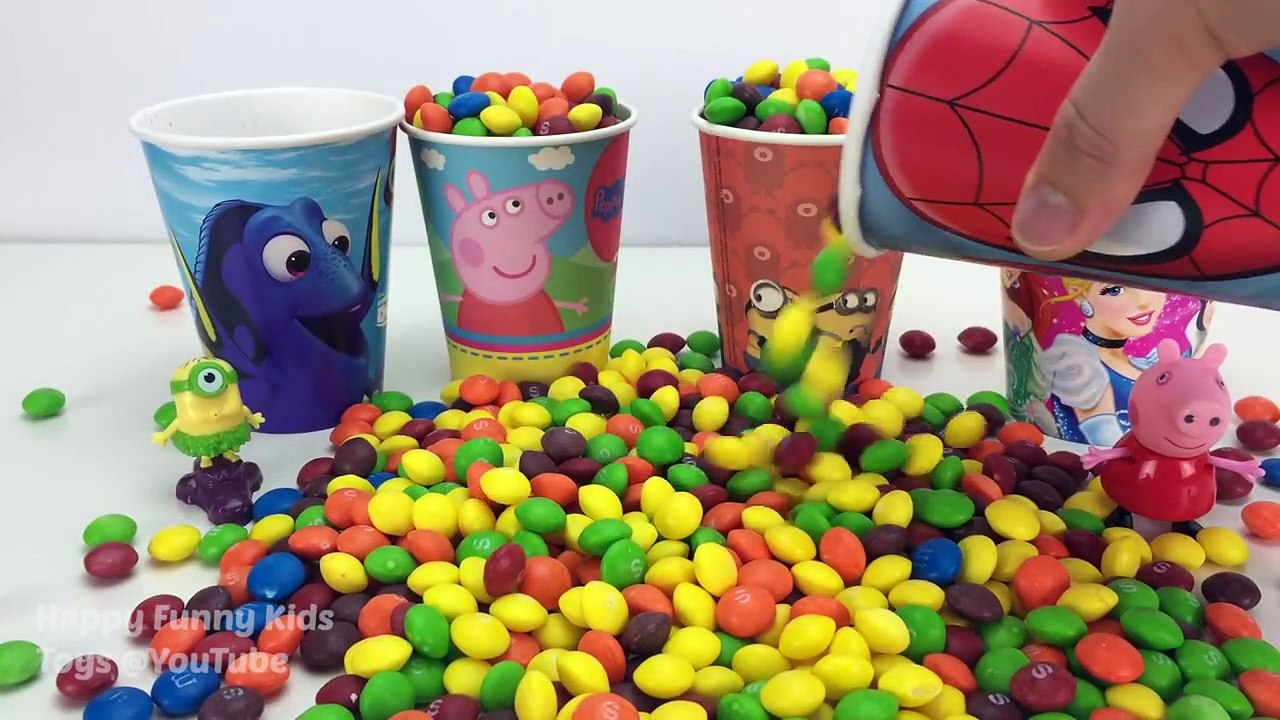 Skittles Candy Surprise Cups Finding Dory Disney Princess Minions Peppa Pig Spider Man Toys for Kids