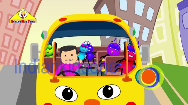 Wheels On The Bus Go Round And Round - Spider Animals Cartoons || Nursery Rhymes for Children