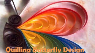 DIY Craft Ideas-How to make Beautiful Quilling Colourful Butterfly design -Paper Art Quilling