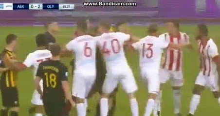 Petros Mantalos and Jacques Alaixys Romao Fight - AEK Athens FC 0-2 Olympiakos Piraeus 24/09/2017 HD