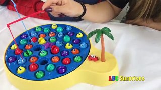 LETS GO FISHING Game XL Spiderman Learn Colors with Princess T Fun Family for Kids Learning Toys