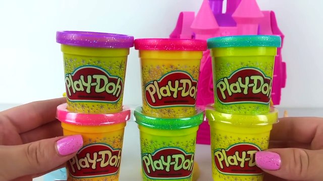 PLAY DOH SPARKLE GLITTER PRINCESAS DISNEY MASSINHA DE MODELAR CASTELO DAS PRINCESAS