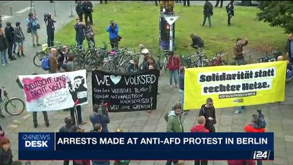 i24NEWS DESK | Arrests made at anti-AFD protest in Berlin | Sunday, September 24th 2017