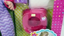 Baby Doll Potty Training Pees in Diaper and Potty Toilet Drinks and Bedtime Routine