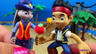 Jake and the Neverland Pirates - Disney Zootopia Judy Hopps & CAT Construction Mighty Machines Play