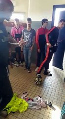 Vestiaire des U19 après leur victoire en Gambardella !