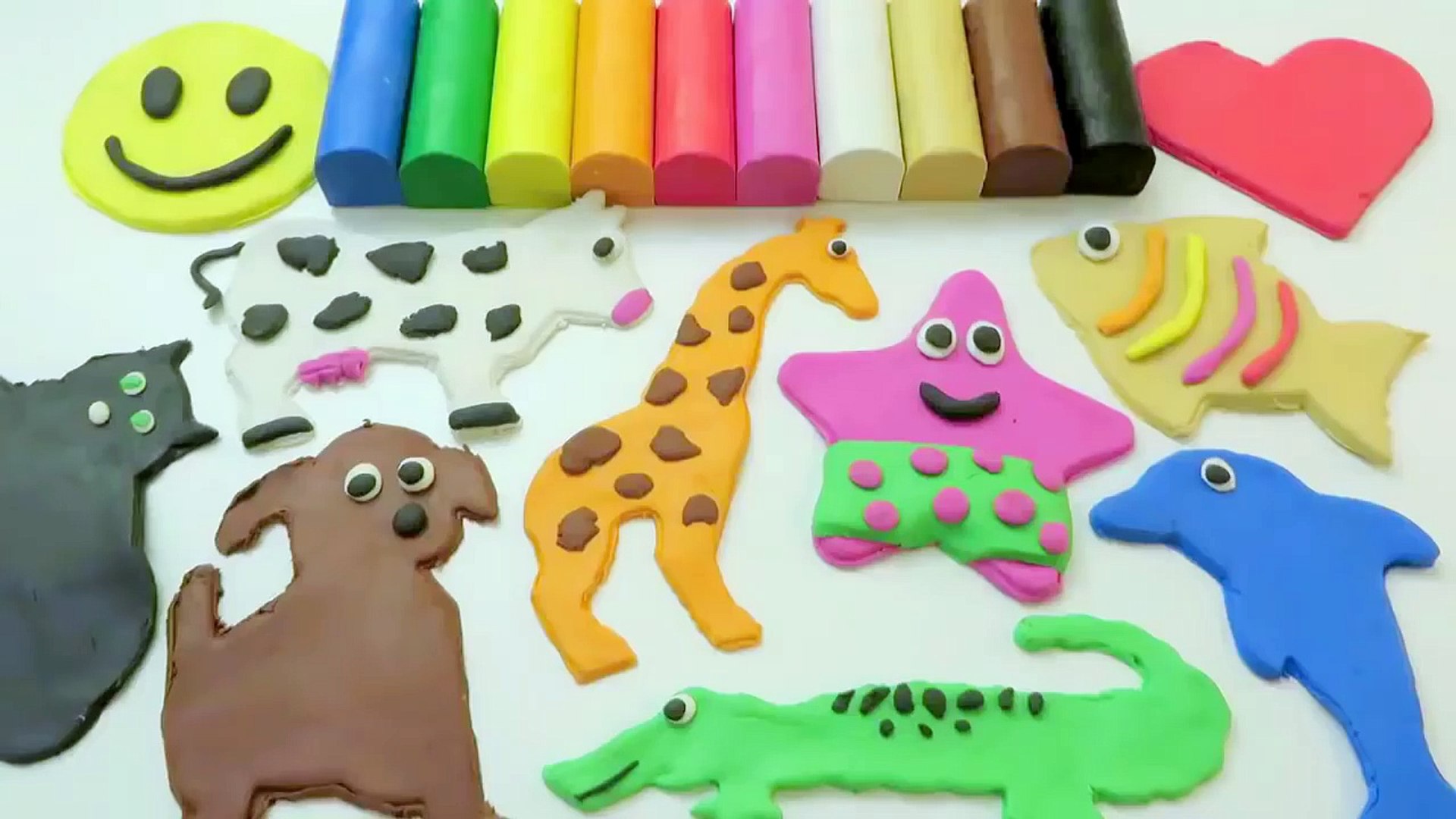 Learn Colors and Animals Play-Doh Creative Fun with Modeling Clay Educational Video for Kids