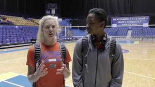 Carli Snyder and Rhamat Alhassan at 2017 SEC vs. ACC Challenge