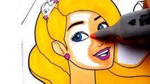 Disney - Barbie Coloring Page How to color Fun for kids to learn art