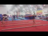 Maile O'Keefe - Floor Beam Practice - 4 flips no hands