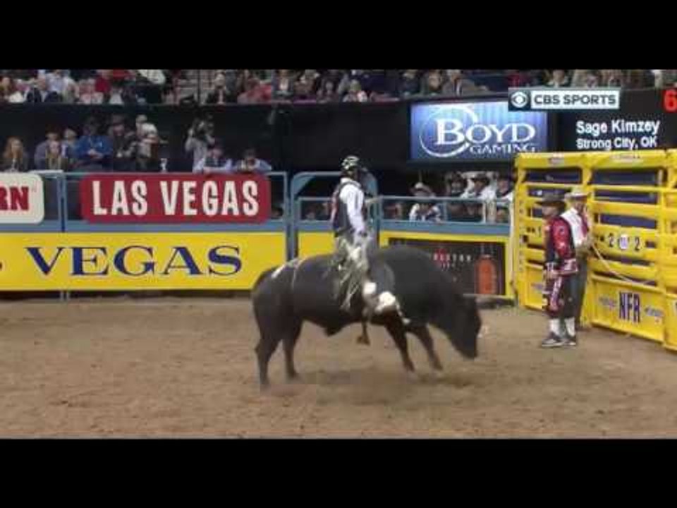 Sage Kimzey Wins Round 1 Bull Riding at 2016 Wrangler NFR