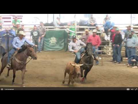 Riley Duvall at Duvall's Steer Wrestling Jackpot