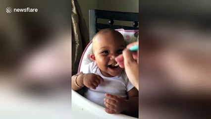 This baby laughs like a chipmunk