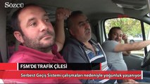 Köprüdeki çalışma trafiği felç etti