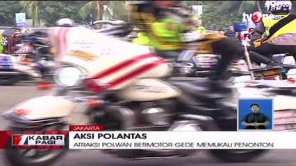 Atraksi Polwan Cantik di Hut Polantas Ke-62