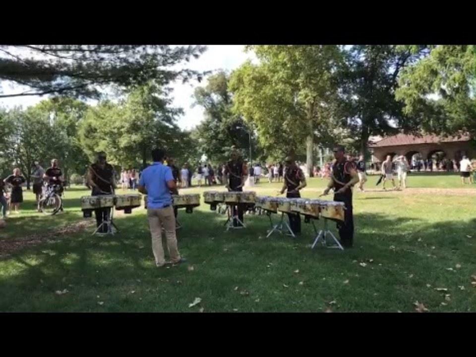 Madison Scouts preparing for the DCI World Finals in the Lot