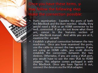 Can I Connect My Acer Monitor to My Macbook?