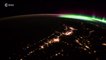 Superbes aurores boréales vues depuis l'espace
