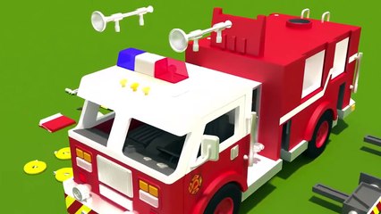 Lắp ghép Ô tô Cứu Hỏa, Máy cẩu hoạt hình