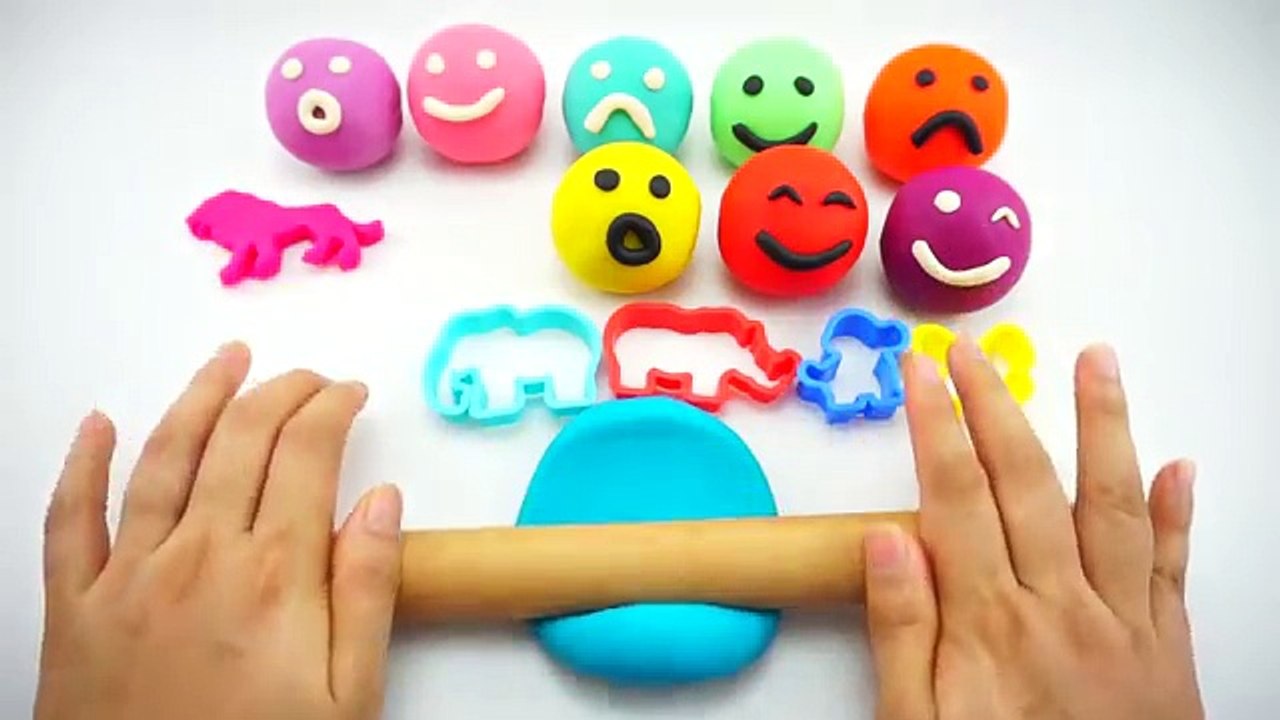 Play Doh Rabbit Smiley Face with Zoo Animals Molds Fun & Discovery For Kids