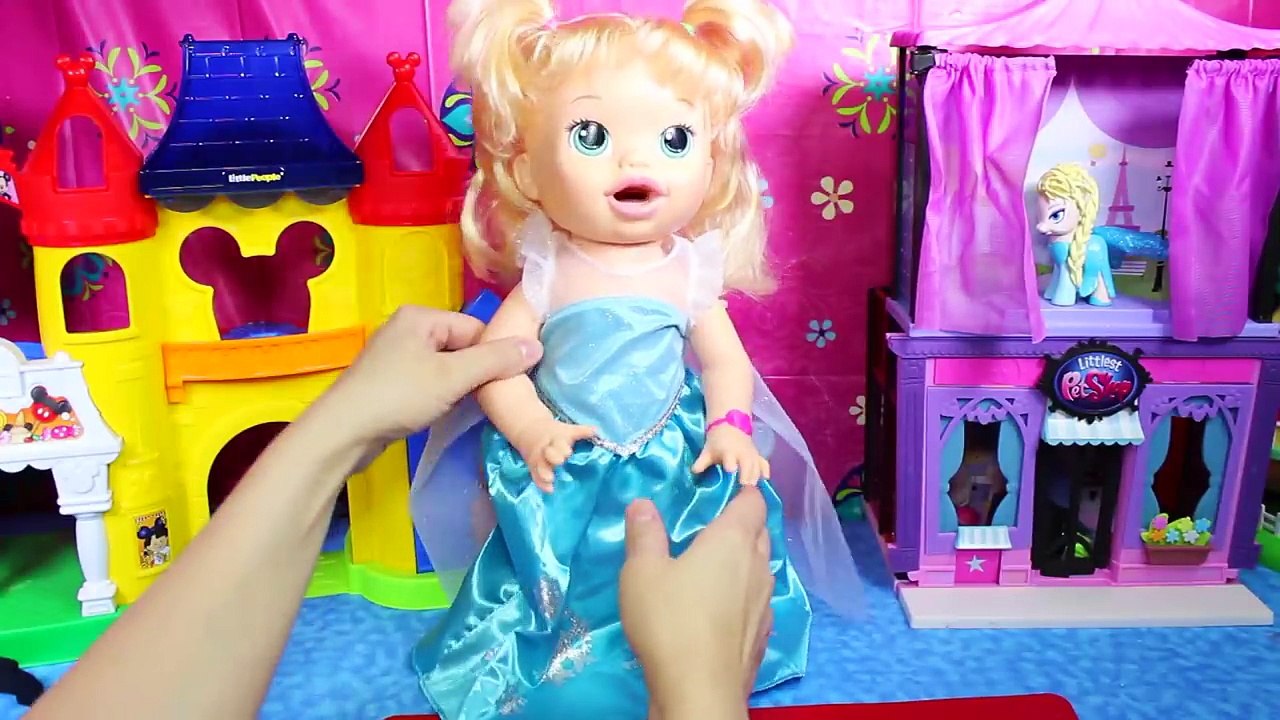 Frozen Elsa Custom Baby Alive Eats Snowgies Fire Chocolate Poops Surprise Blind Bag Toys