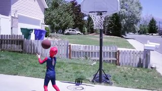 Spiderman VS Batman Basketball Funny Video - Kid SuperHero TV