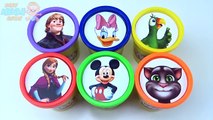 Сups Stacking Toys Play Doh Clay Elsa Spiderman Mcqueen Talking Tom Mickey Mouse Learn Col