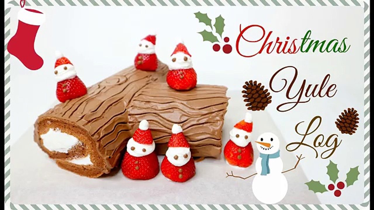 [Christmas Recipe 聖誕食譜] How to make Christmas Yule Log 聖誕樹頭蛋糕 크리스마스 통나무 케이크 만들기