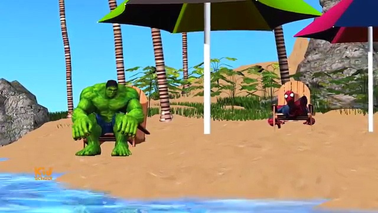 Sharks attacked Elsa, Hulk, Spiderman - Hulk Vs Sharks Vs Elsa Vs Spiderman