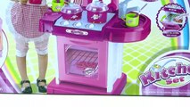 assembly Kitchen TOYS for Girls play becomes suitcase lights and sounds