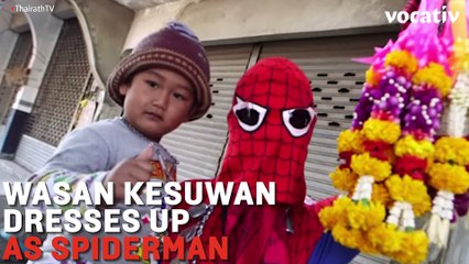 "Spider-Man" Saves Traffic Accident Victim In Thailand