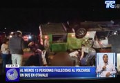 Al menos 13 personas fallecidas al volcarse un bus en Otavalo